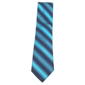 Van Heusen Studio Men's Silk Tie Blue & Teal Striped Pattern